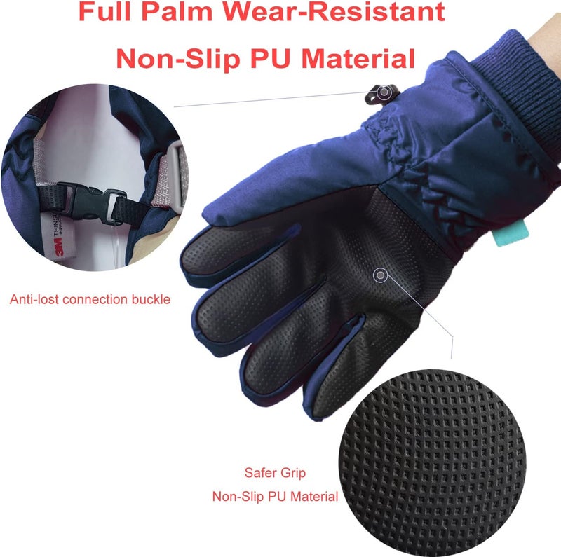 7-Mi Kids Winter Warm Water-Resistant Gloves for Skiing/Snowboarding/Cycling/Riding Outdoor Activities Children Mittens - Image 4